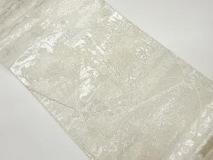 扇に花車・花唐草模様織出し袋帯